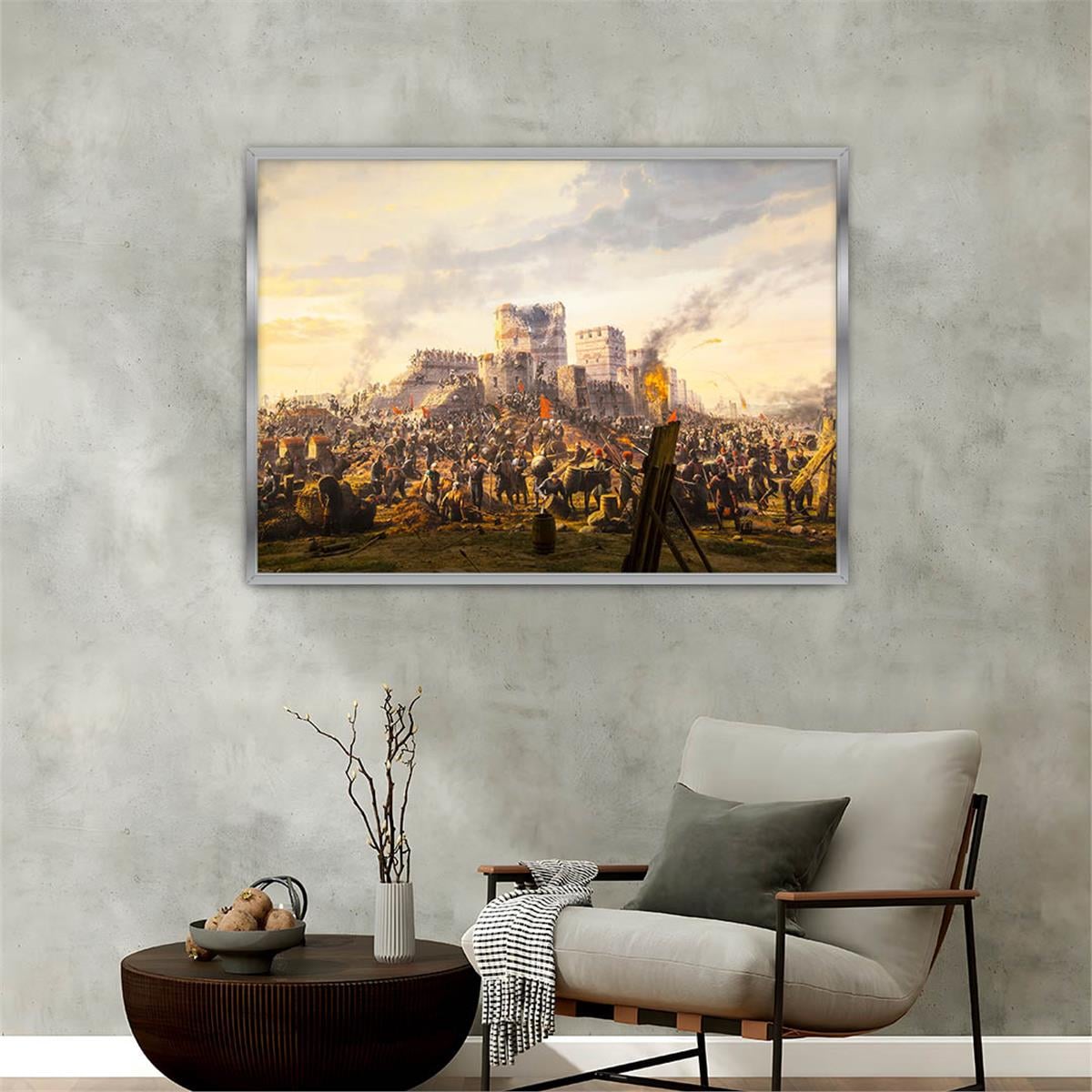 Aluminum-Framed Natured-Themed Tempered Glass Wall Art 078