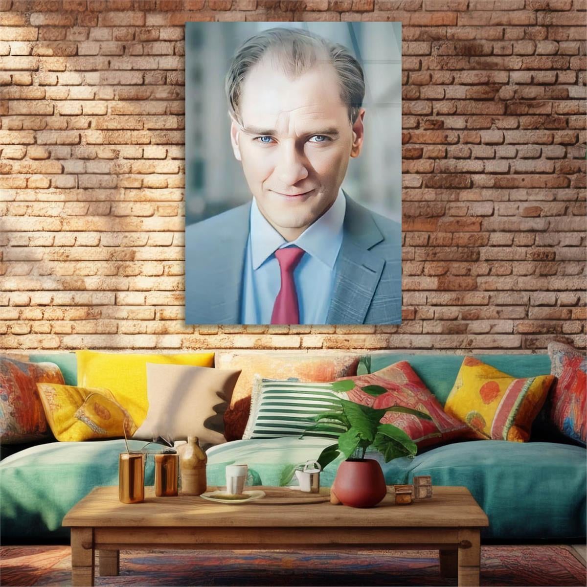 Dikey VatanTemalı Cam Tablo 220