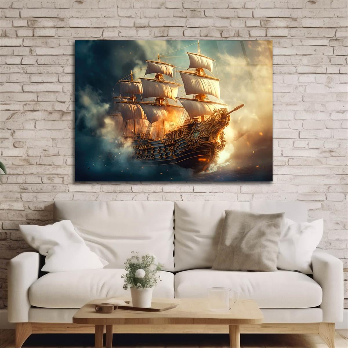 Horizontal Art-Themed Tempered Glass Wall Art 491