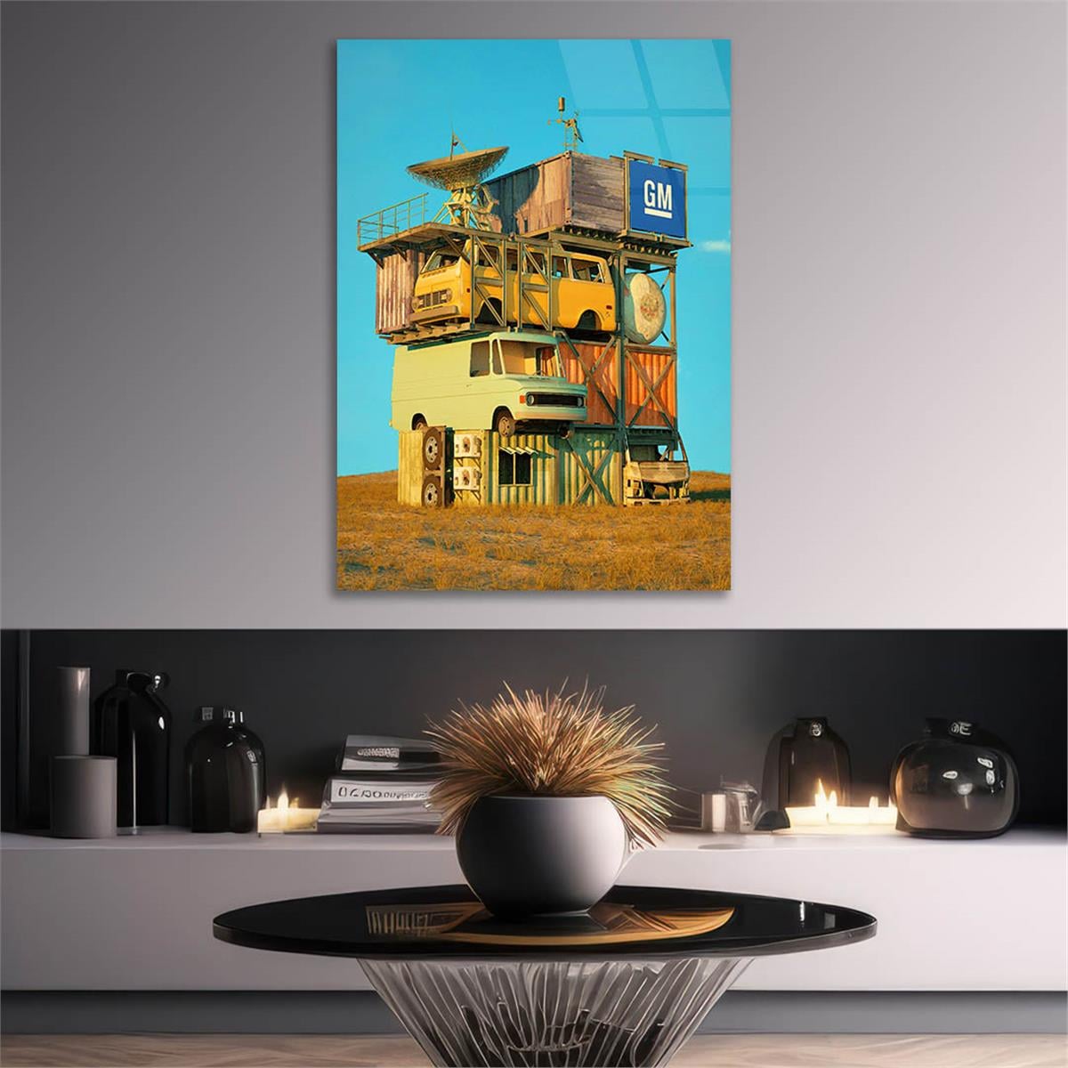 Dikey Doğa Temalı Cam Tablo 266