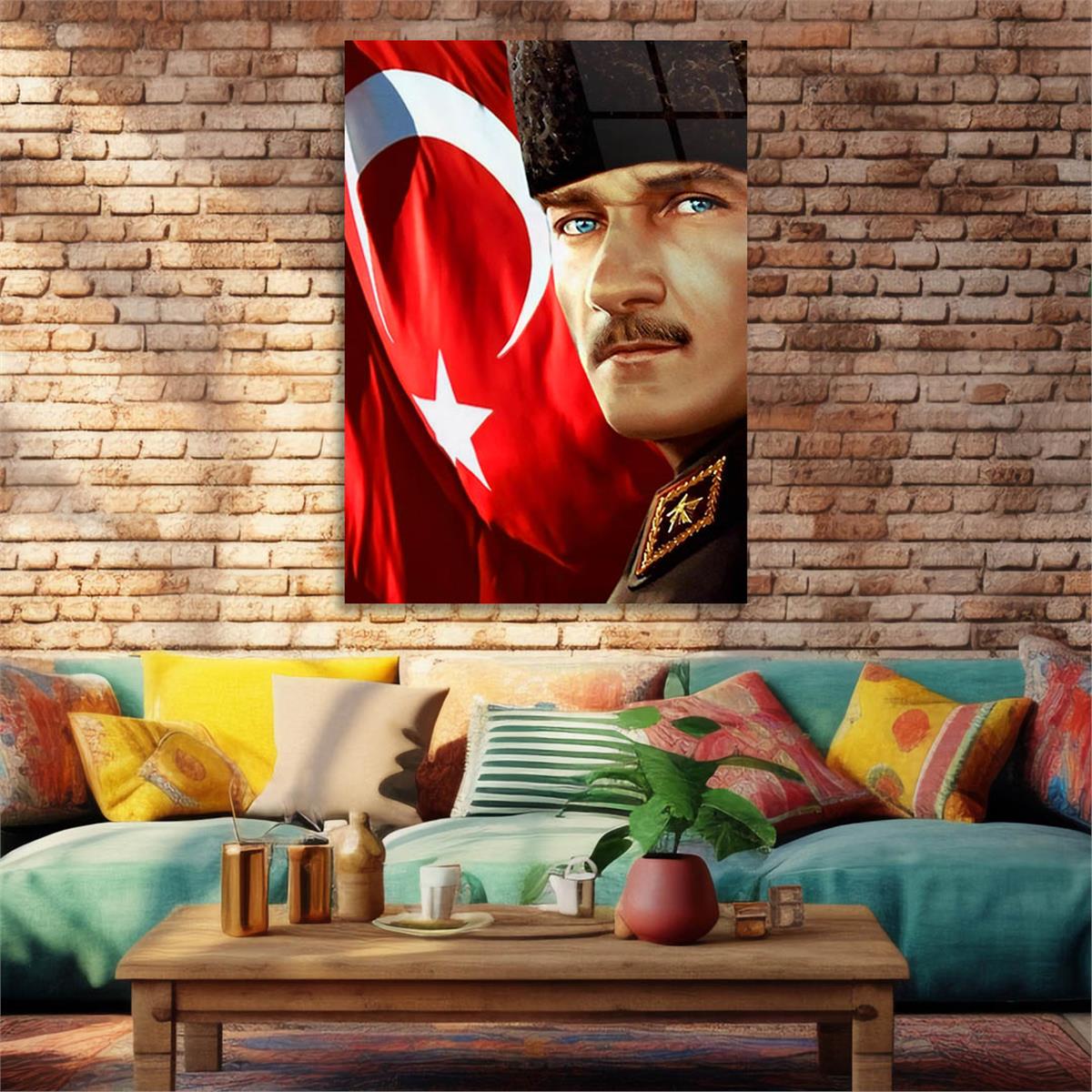 Dikey VatanTemalı Cam Tablo 275