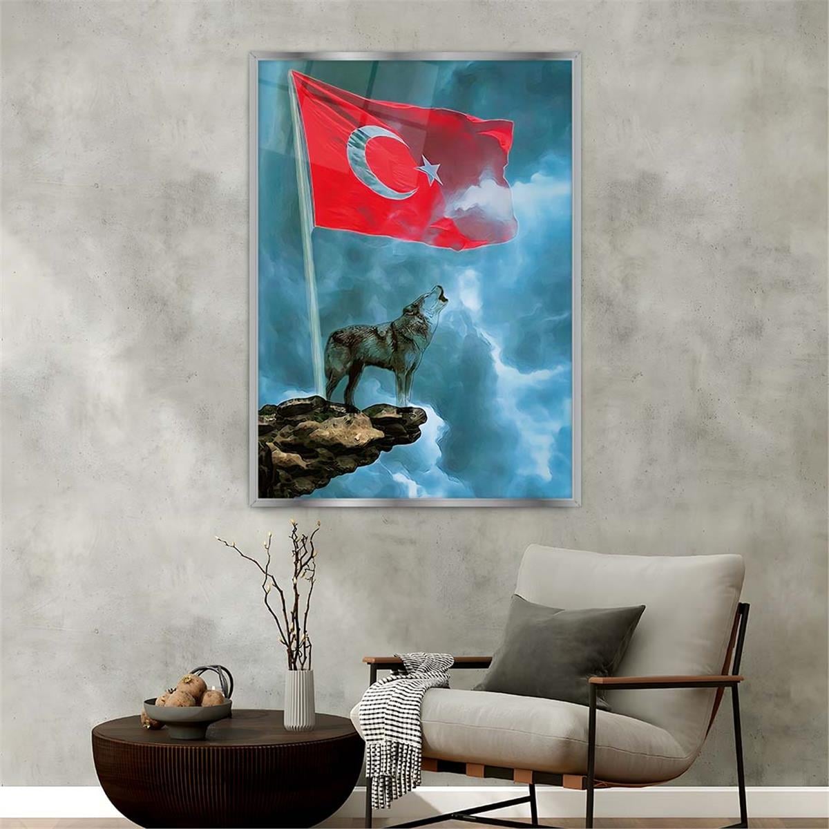Aluminum-Framed National-Themed Tempered Glass Wall Art 080
