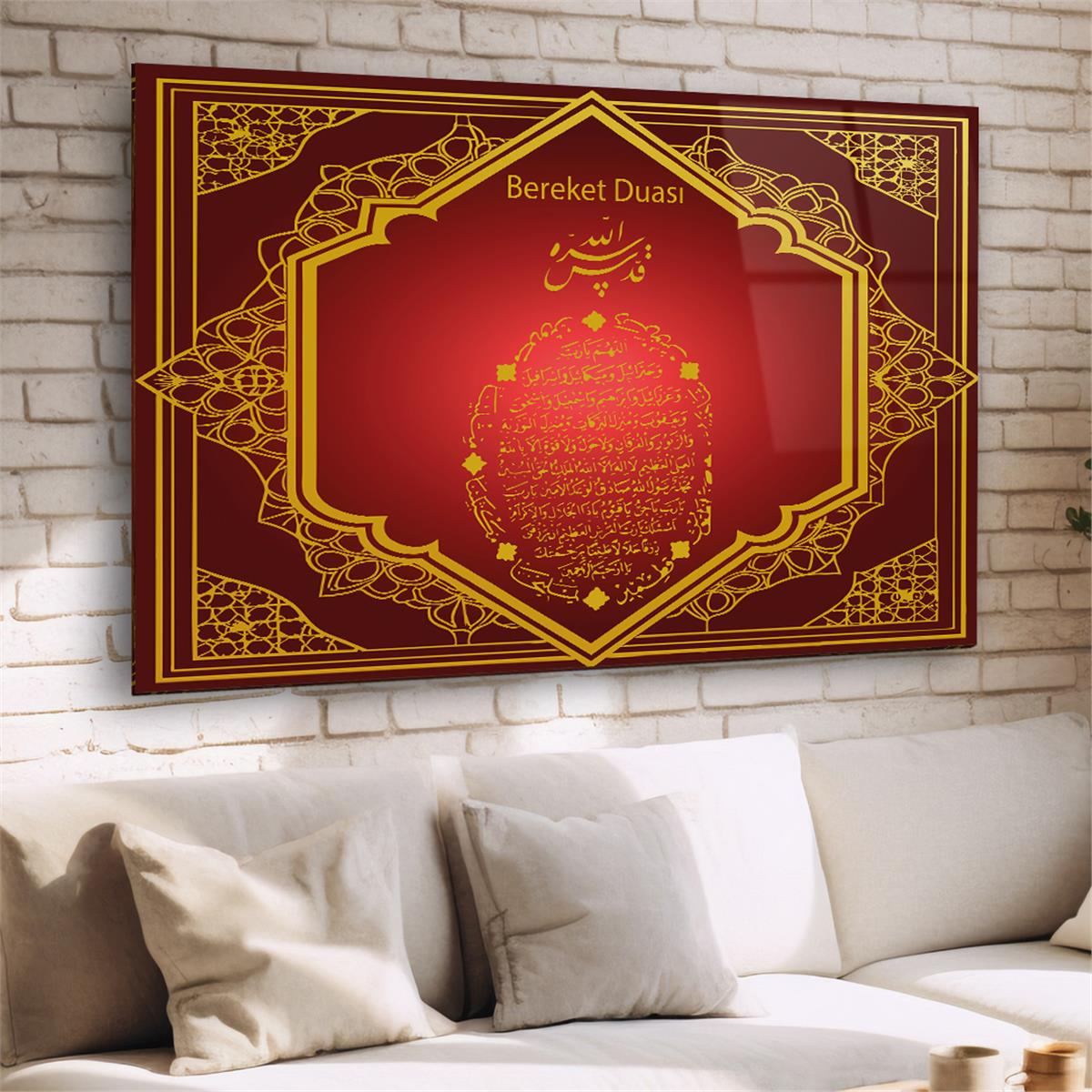 Yatay Dini Temalı Cam Tablo 231