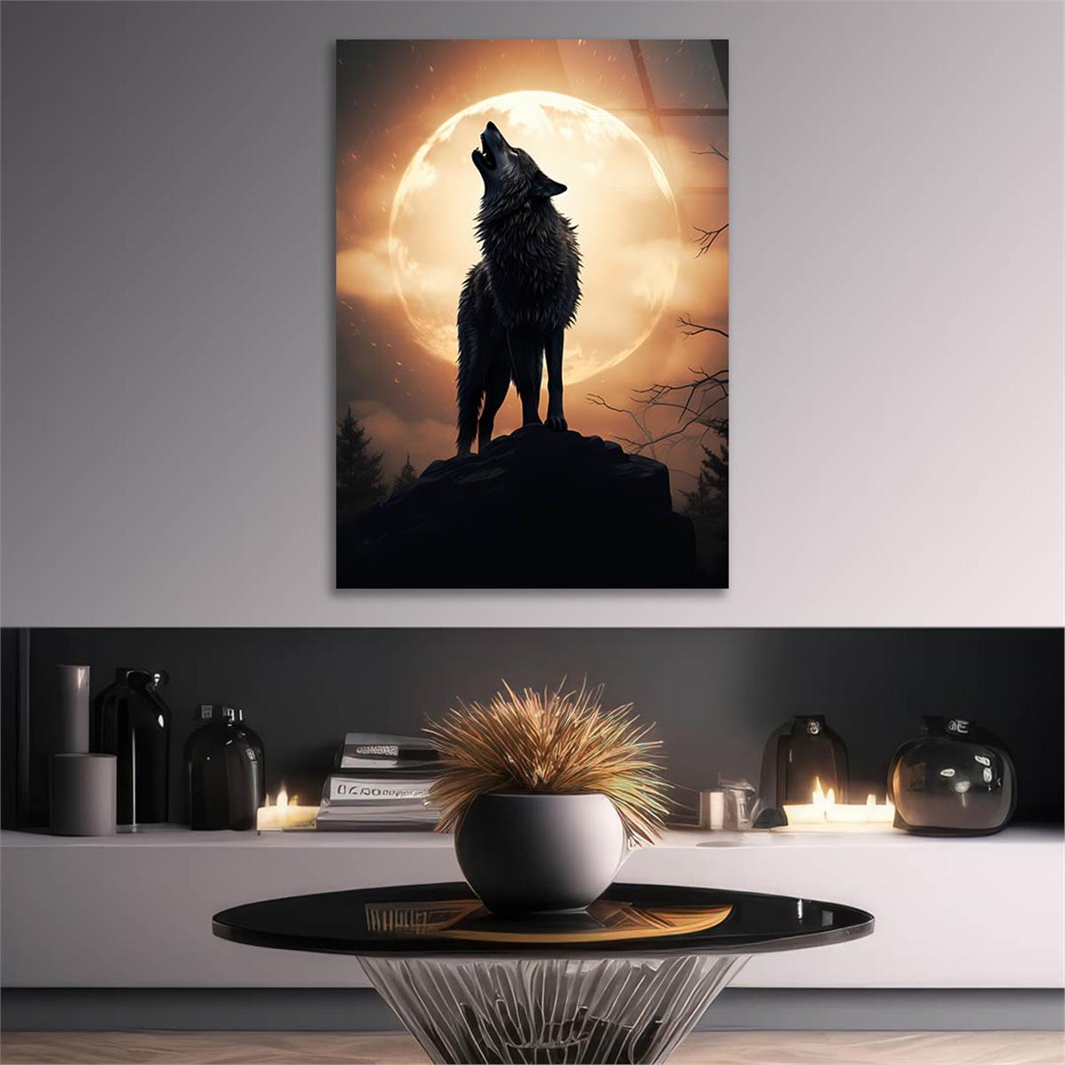 Dikey Doğa Temalı Cam Tablo 431