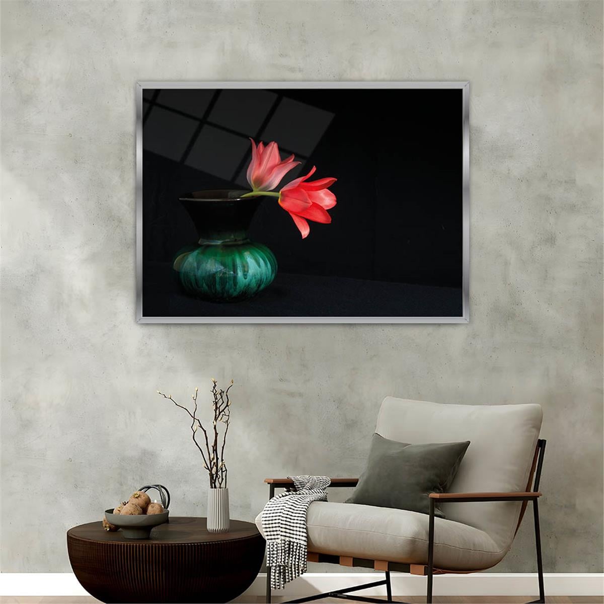 Aluminum-Framed Art-Themed Tempered Glass Wall Art 122