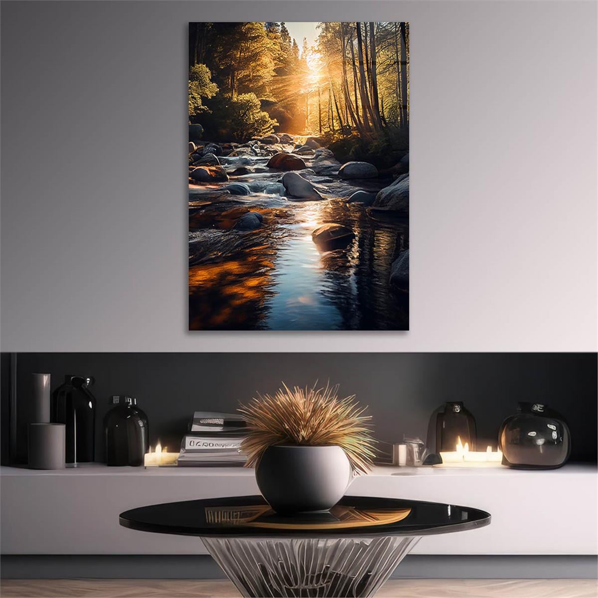 Dikey Doğa Temalı Cam Tablo 284