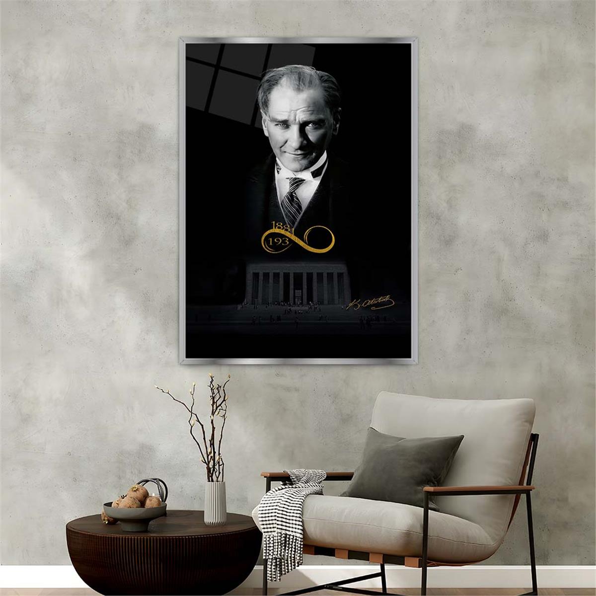 Aluminum-Framed National-Themed Tempered Glass Wall Art 009