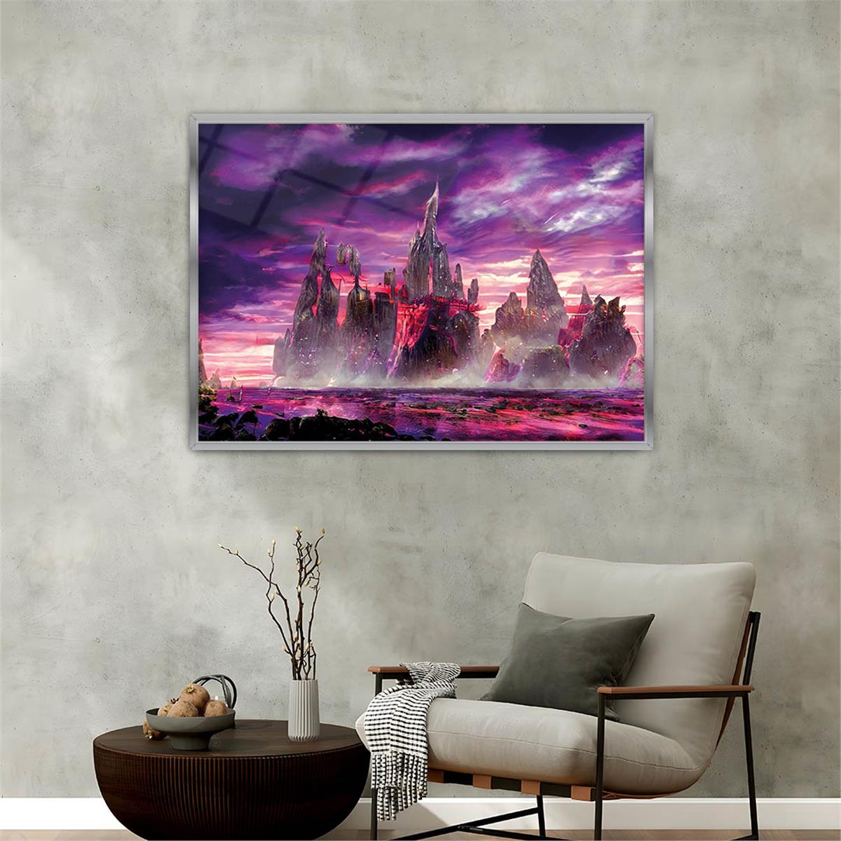 Aluminum-Framed Art-Themed Tempered Glass Wall Art 063