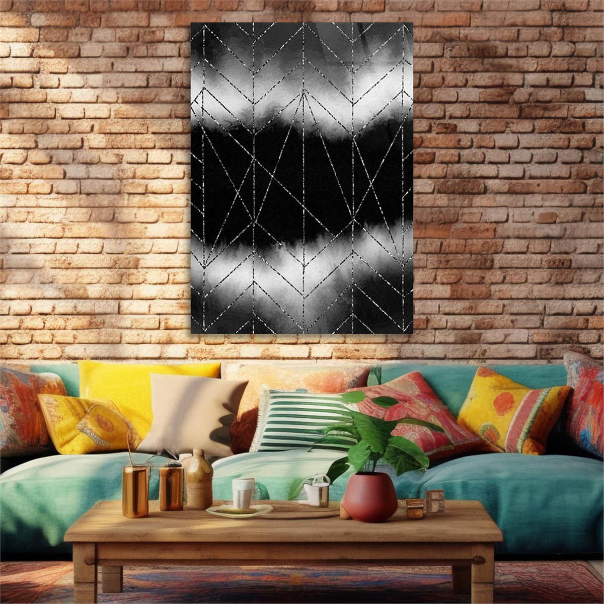 Dikey Sanat Temalı Cam Tablo 409