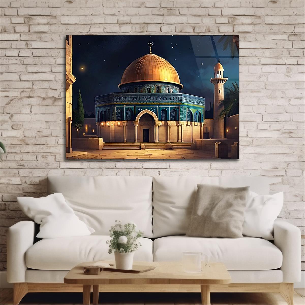 Yatay Dini Temalı Cam Tablo 166