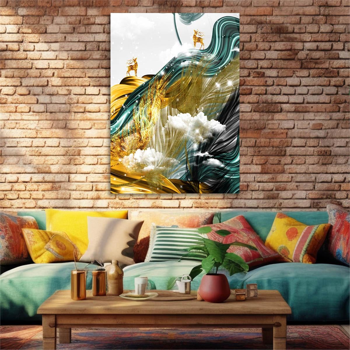 Dikey Sanat Temalı Cam Tablo 340