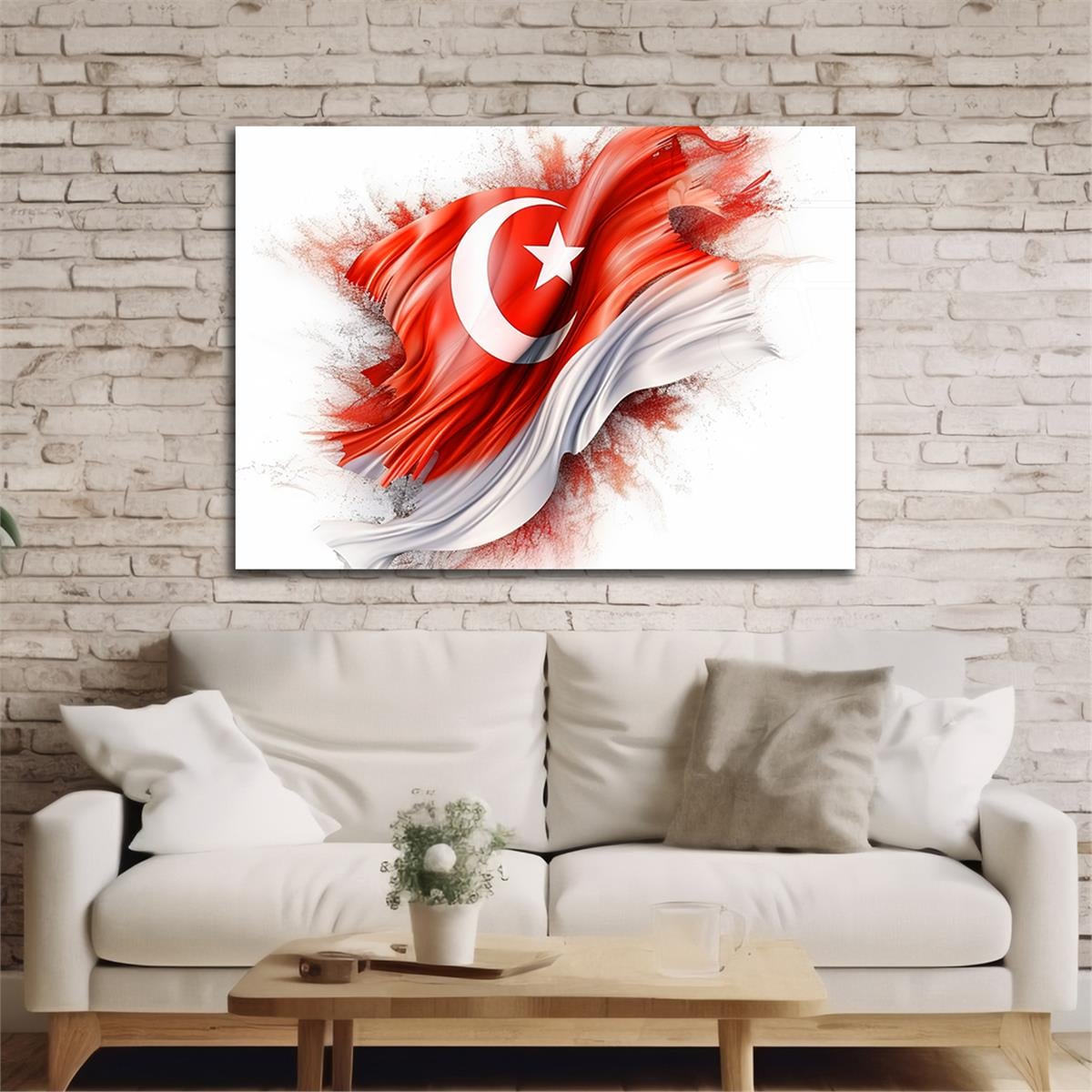 Yatay VatanTemalı Cam Tablo 122