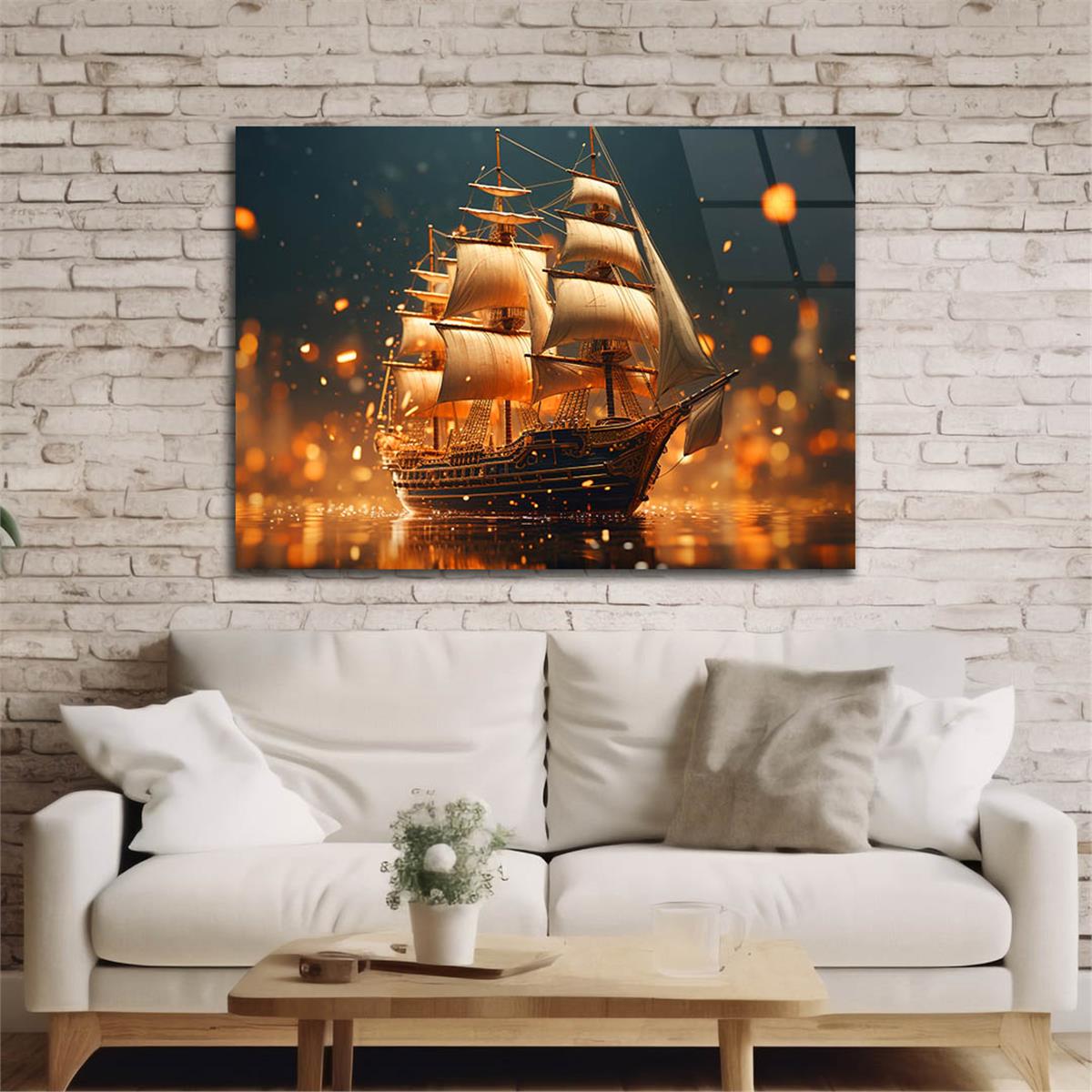 Horizontal Art-Themed Tempered Glass Wall Art 496