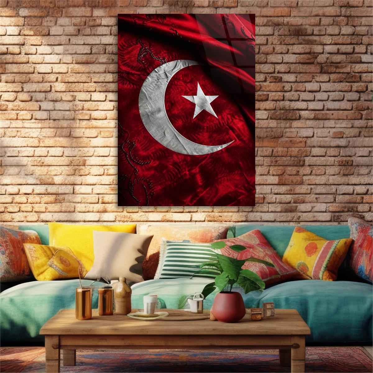 Dikey VatanTemalı Cam Tablo 185