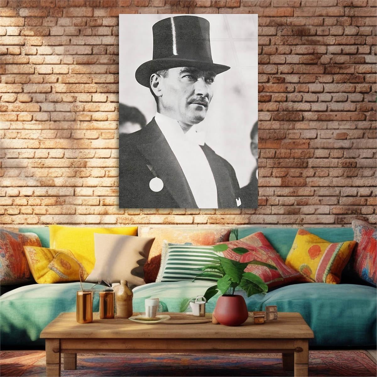 Dikey VatanTemalı Cam Tablo 223