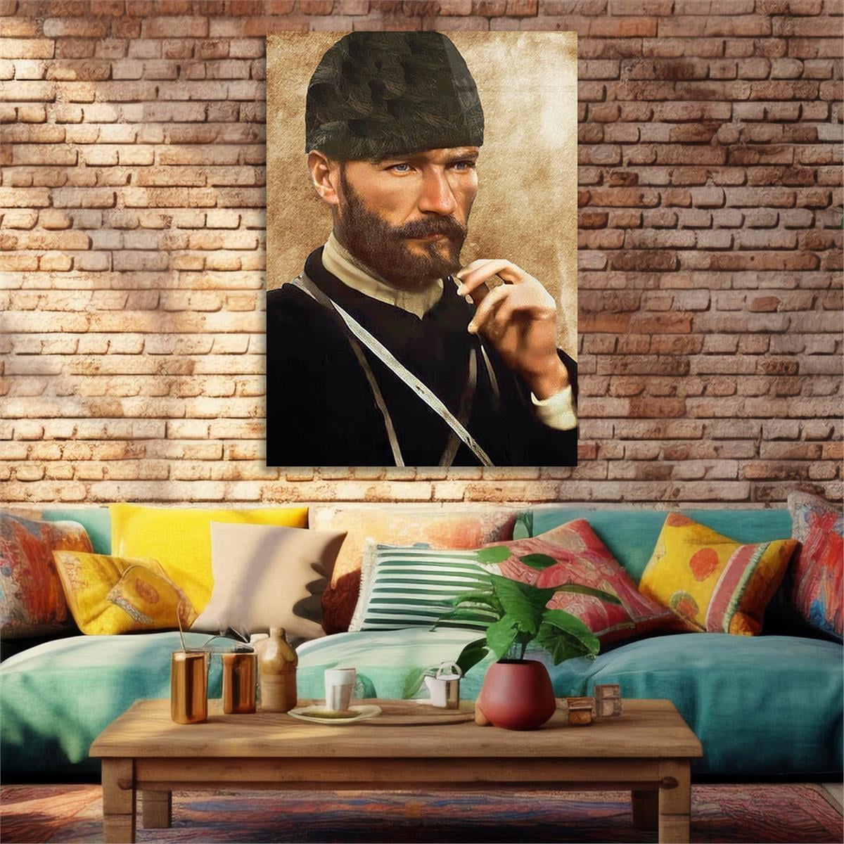 Mustafa Kemal Atatürk Gehard Glasschilderij 