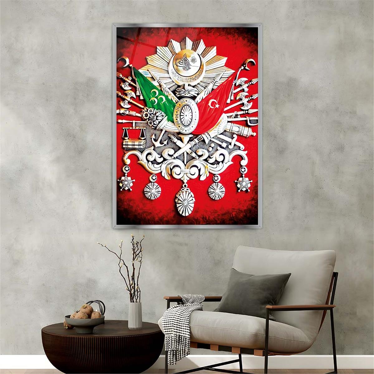 Aluminum-Framed National-Themed Tempered Glass Wall Art 089