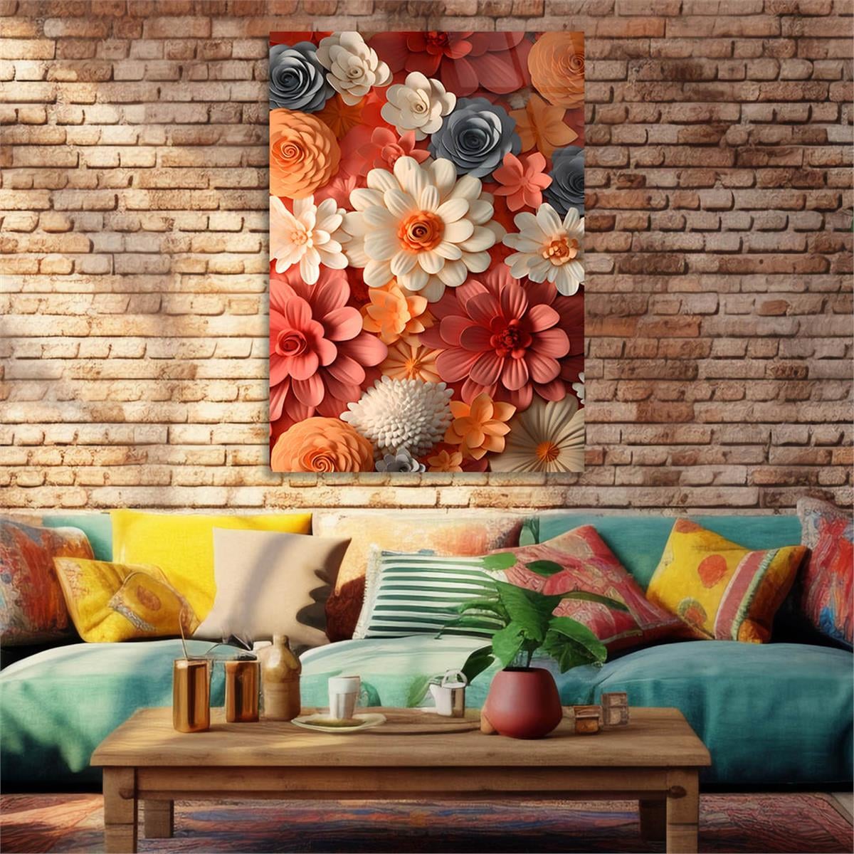 Dikey Sanat Temalı Cam Tablo 406