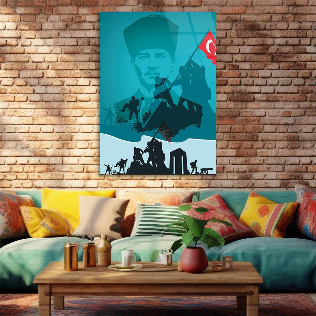 Dikey VatanTemalı Cam Tablo 159