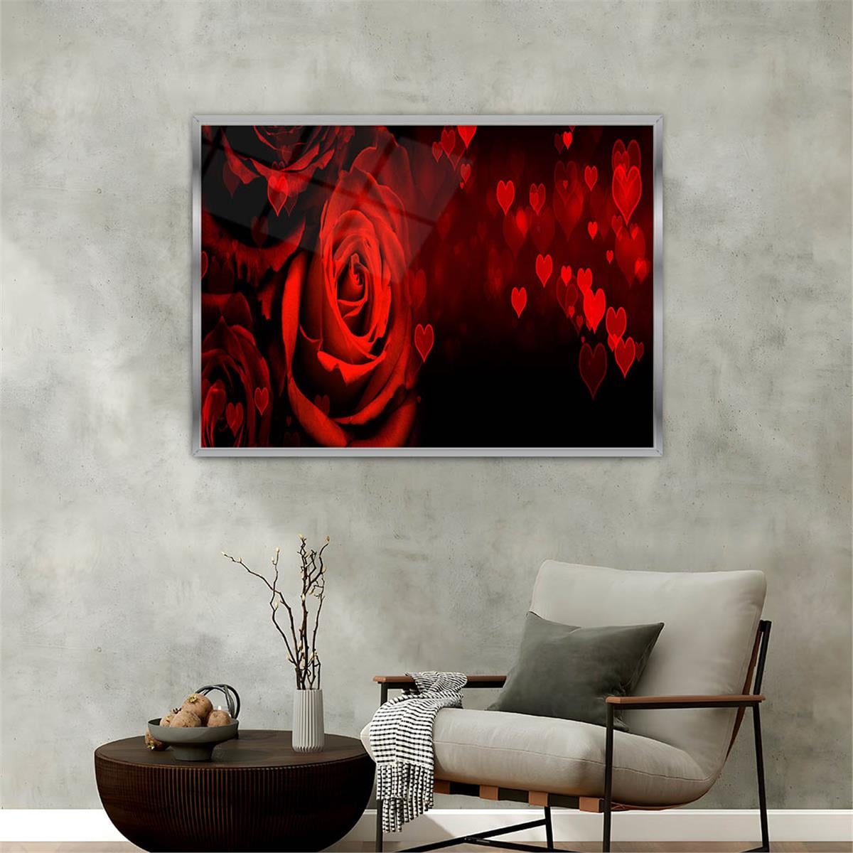 Aluminum-Framed Natured-Themed Tempered Glass Wall Art 094