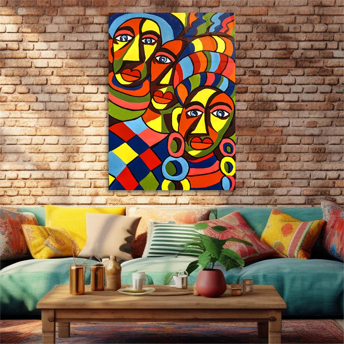 Dikey Sanat Temalı Cam Tablo 391