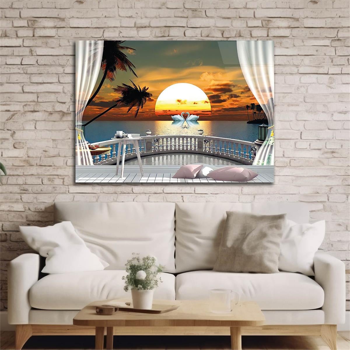 Tempered Glasss Wall Arts Natured-Themed