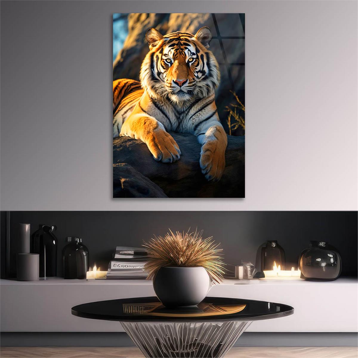 Dikey Doğa Temalı Cam Tablo 411