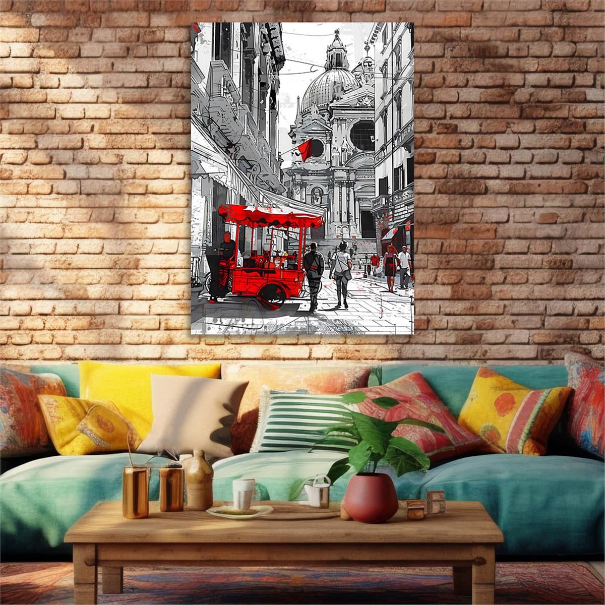 Dikey Sanat Temalı Cam Tablo 546