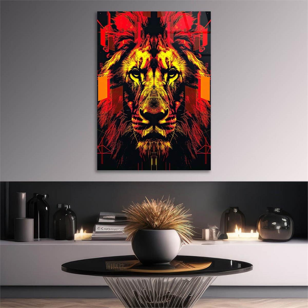 Dikey Doğa Temalı Cam Tablo 360