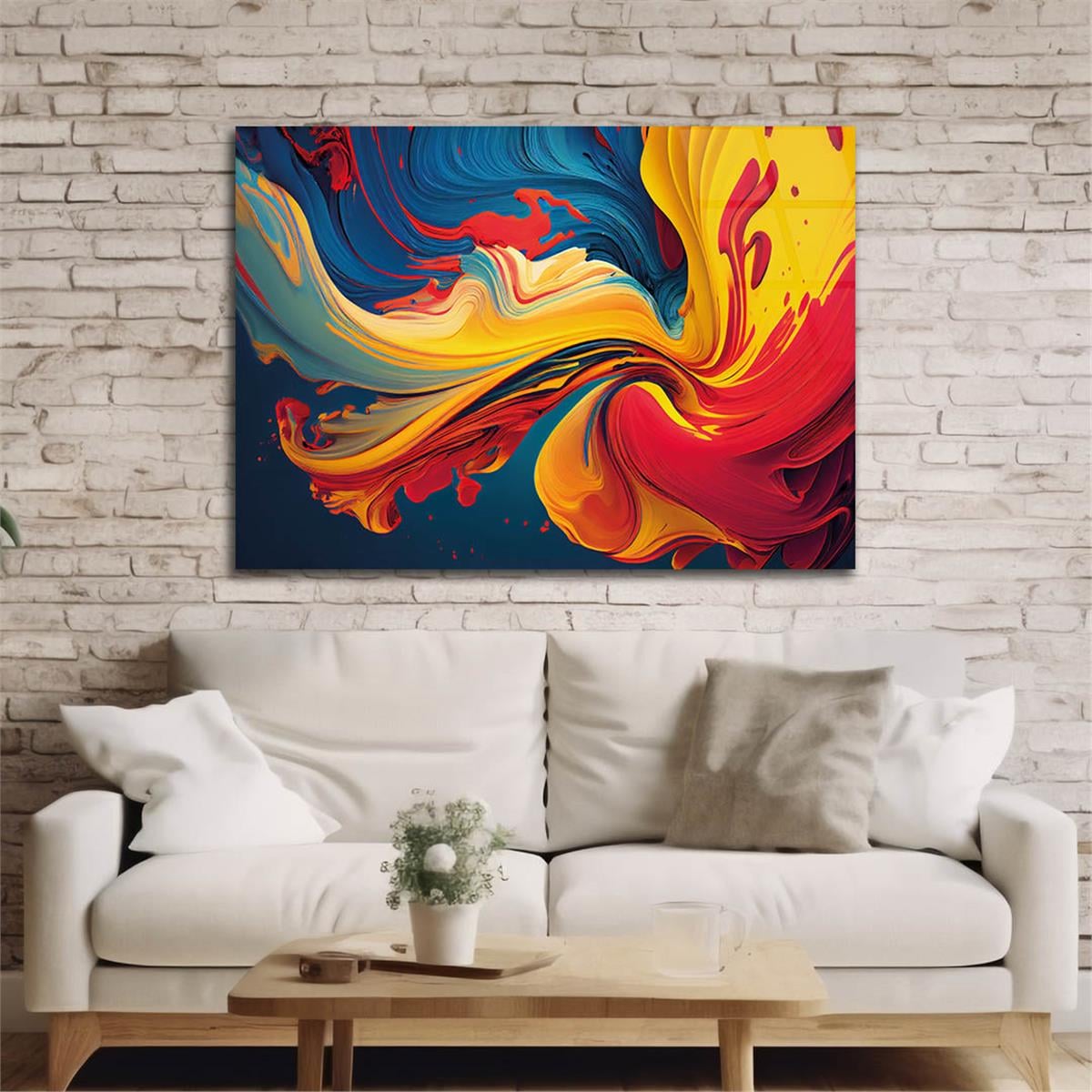 Horizontal Art-Themed Tempered Glass Wall Art 347