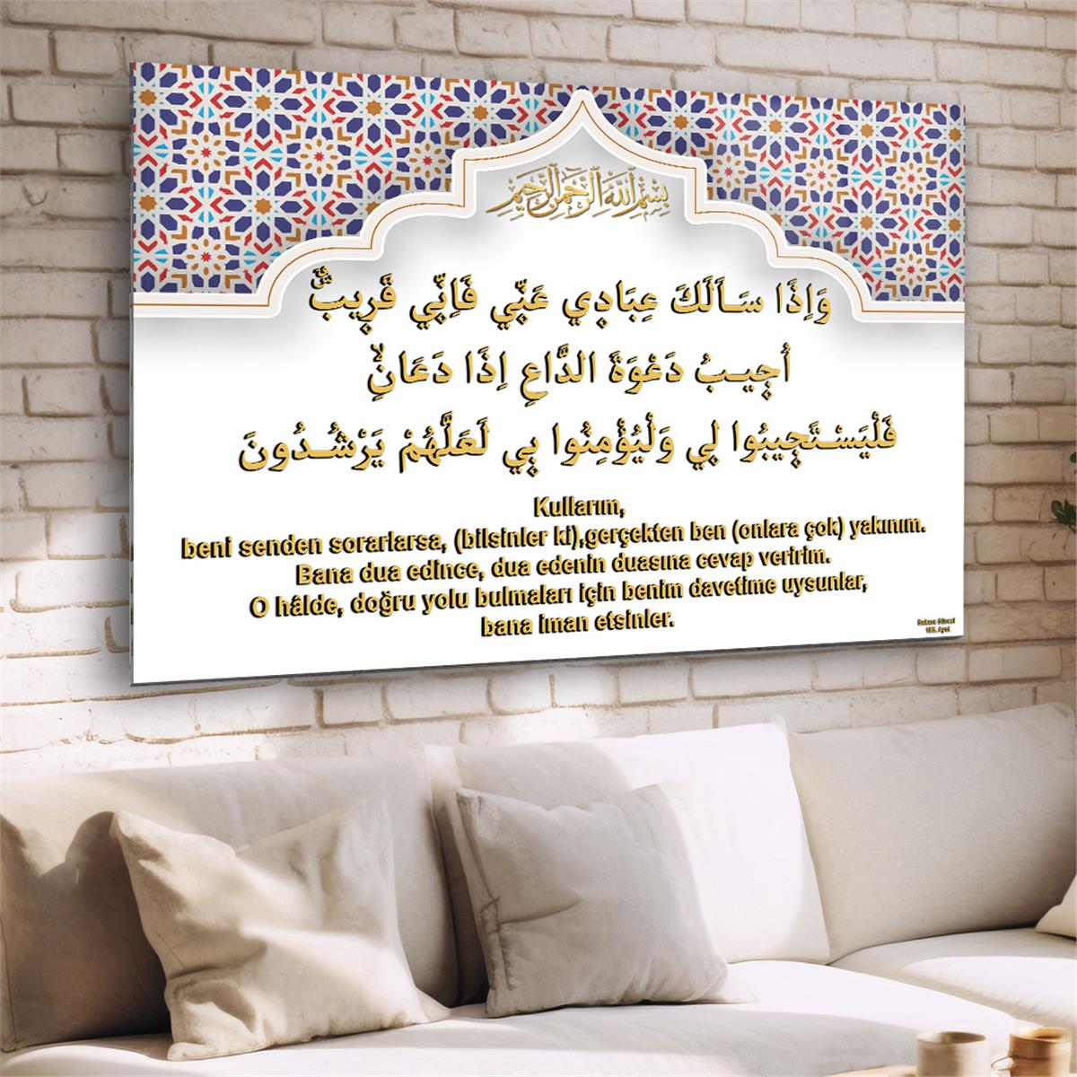 Yatay Dini Temalı Cam Tablo 227