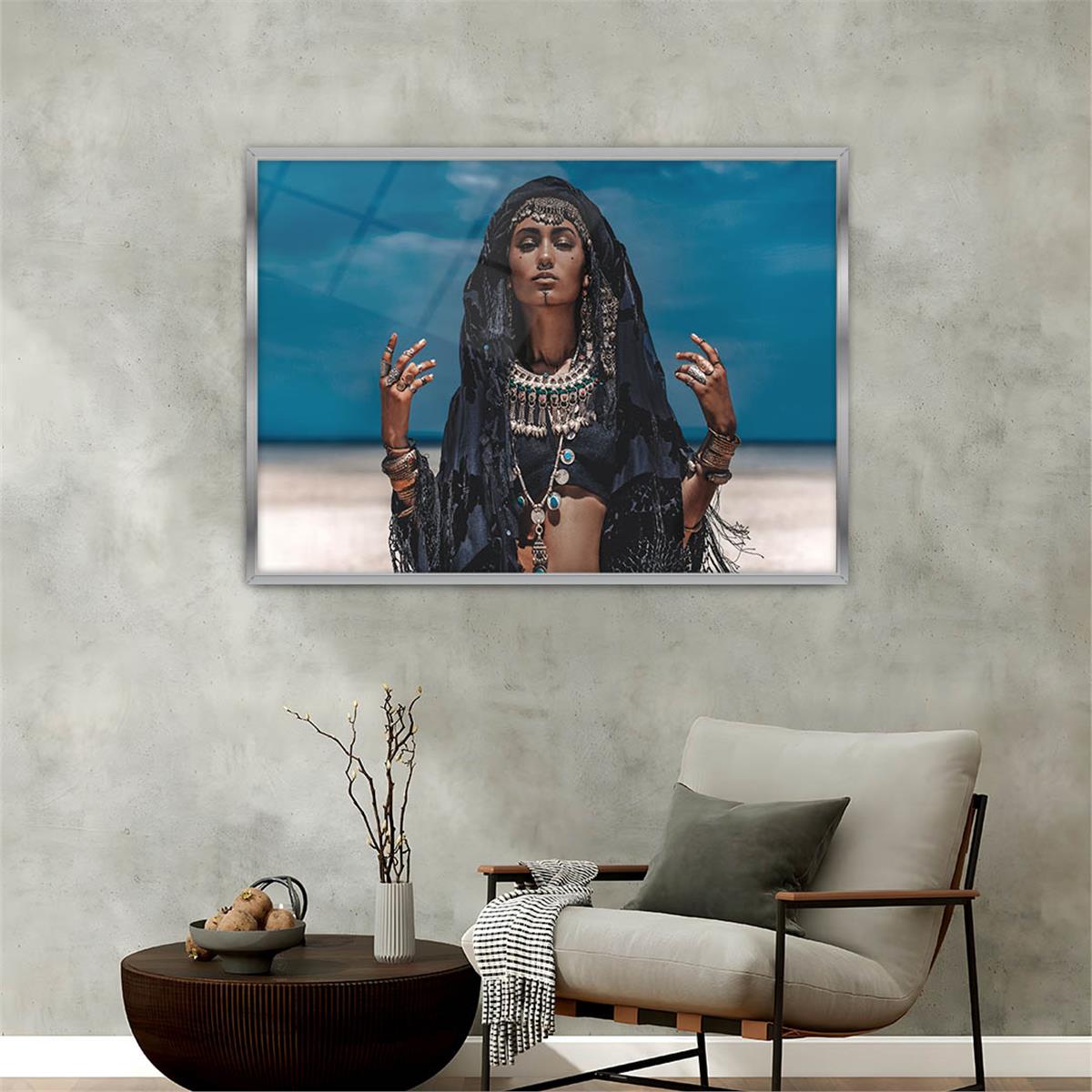 Aluminum-Framed Art-Themed Tempered Glass Wall Art 134