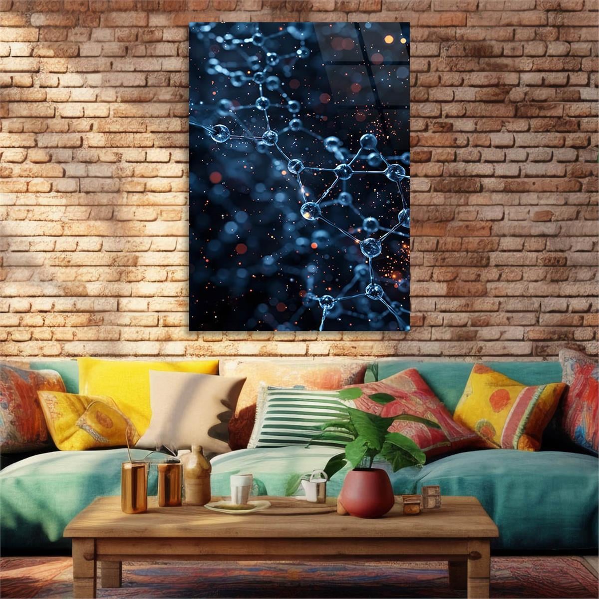 Dikey Sanat Temalı Cam Tablo 551