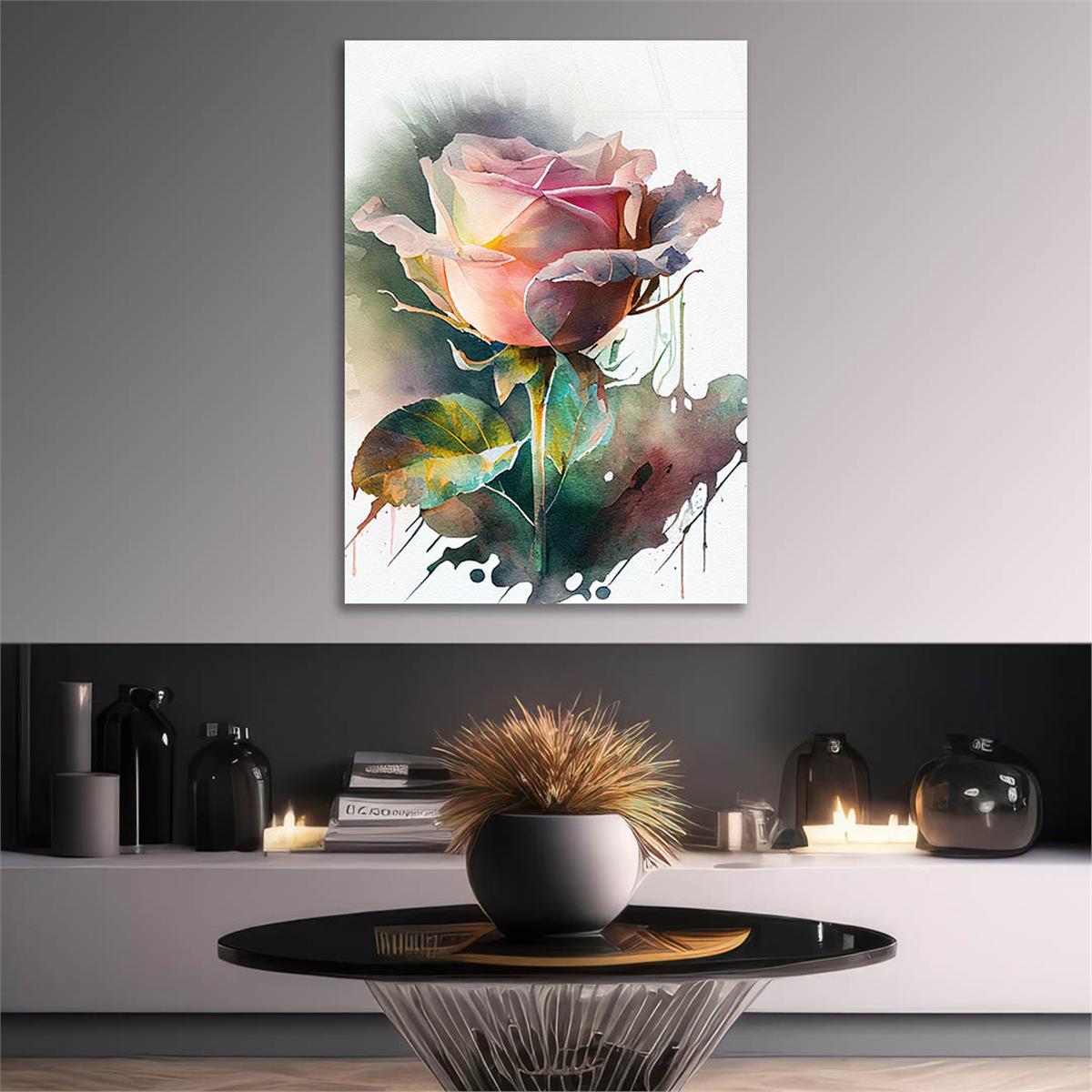 Dikey Doğa Temalı Cam Tablo114