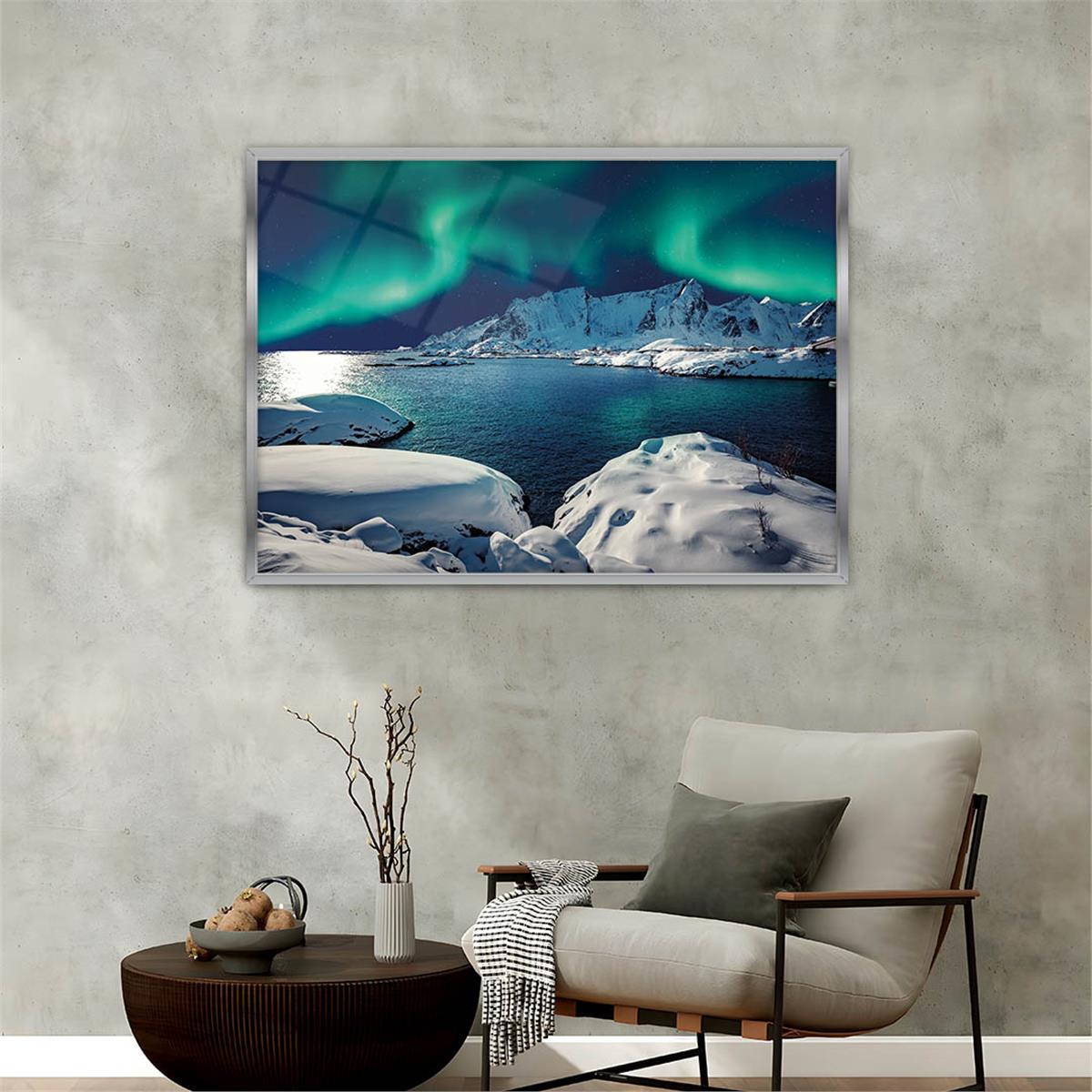 bedrucktes Glas mit Aluminiumrahmen und Natur Themen 