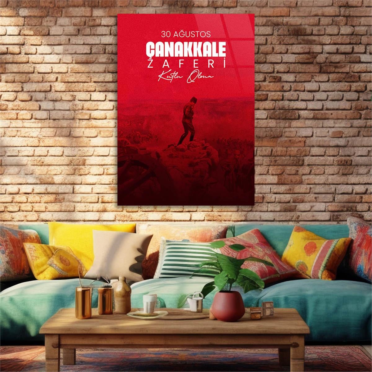 Dikey VatanTemalı Cam Tablo 154