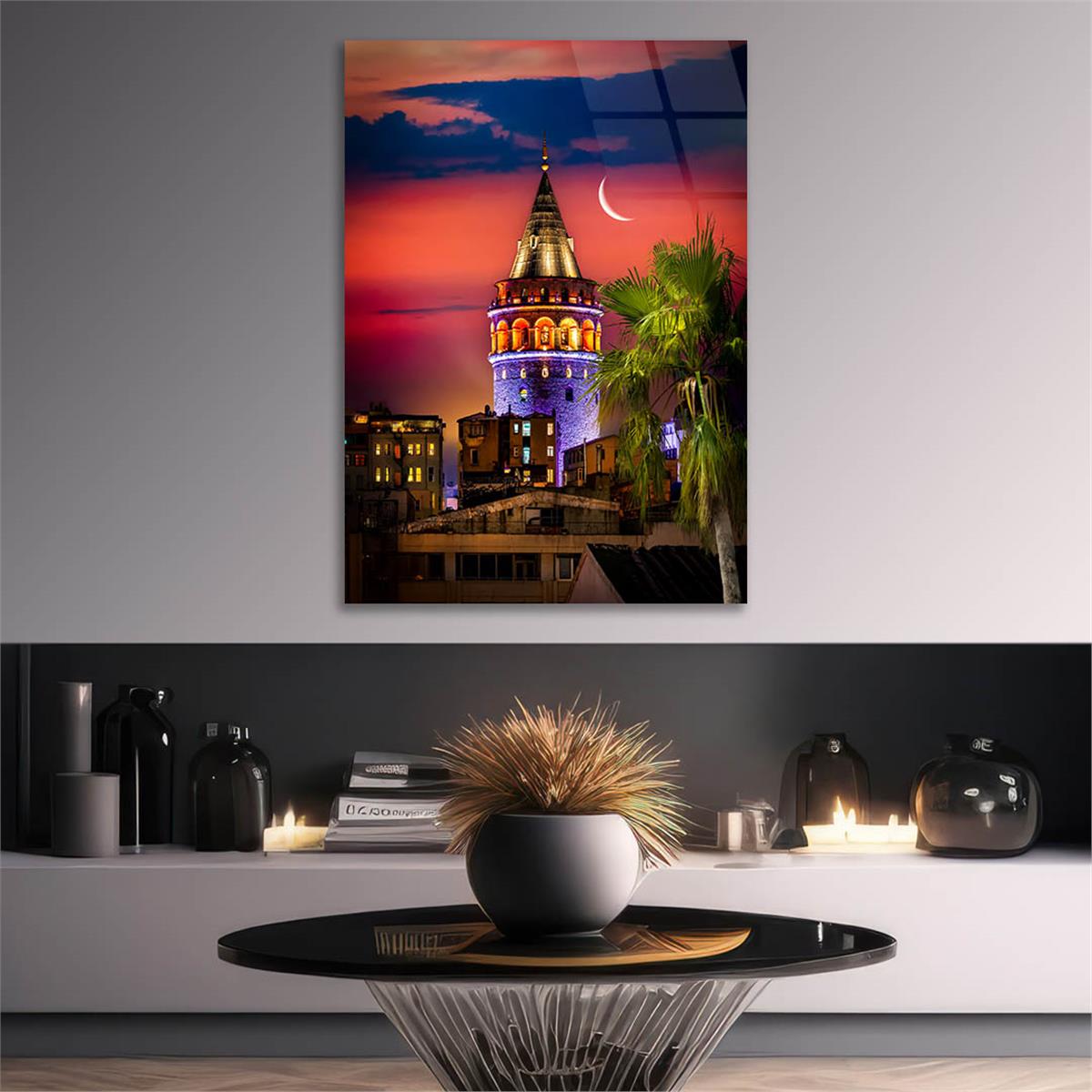 Dikey Doğa Temalı Cam Tablo 231