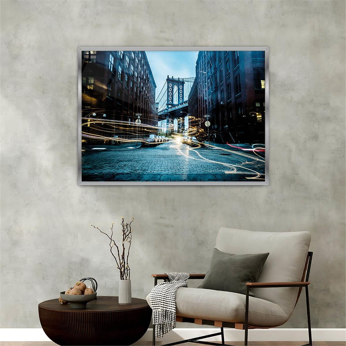 Aluminum-Framed Art-Themed Tempered Glass Wall Art 013