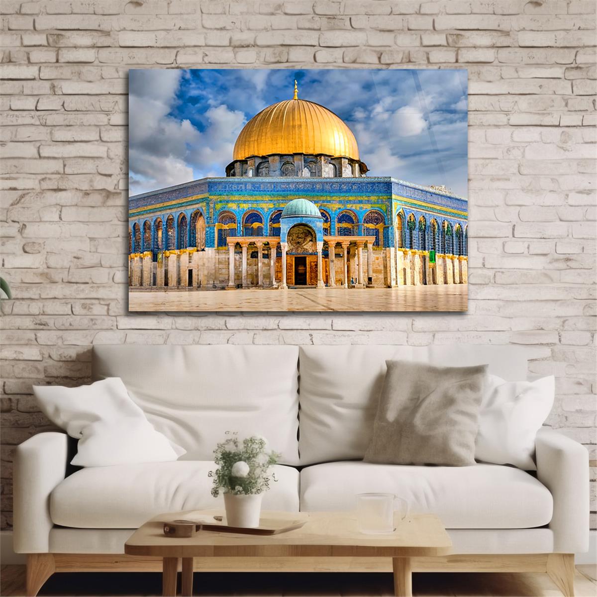 Yatay Dini Temalı Cam Tablo 162