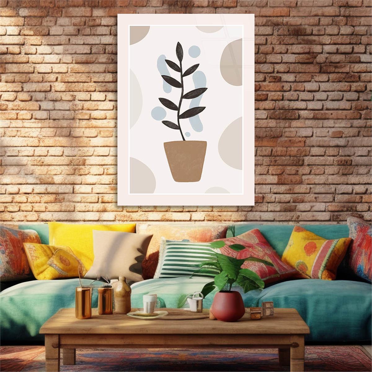 Dikey Sanat Temalı Cam Tablo 374