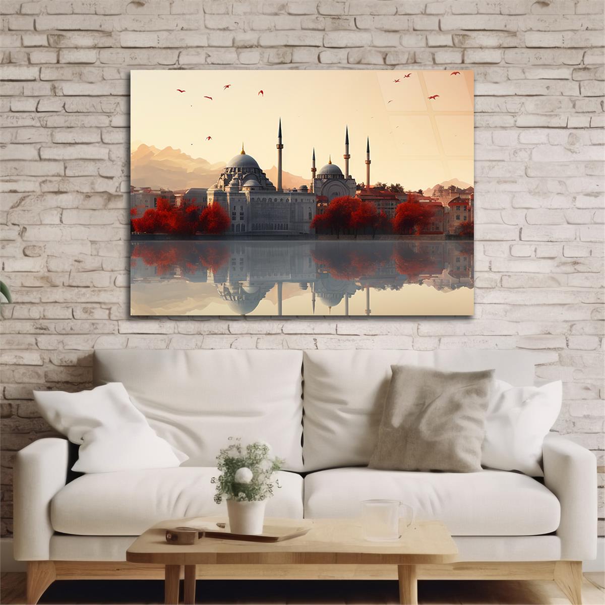 Yatay Dini Temalı Cam Tablo 153