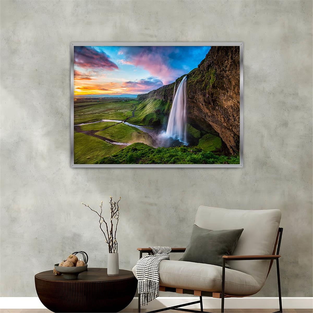 Aluminum-Framed Natured-Themed Tempered Glass Wall Art 097