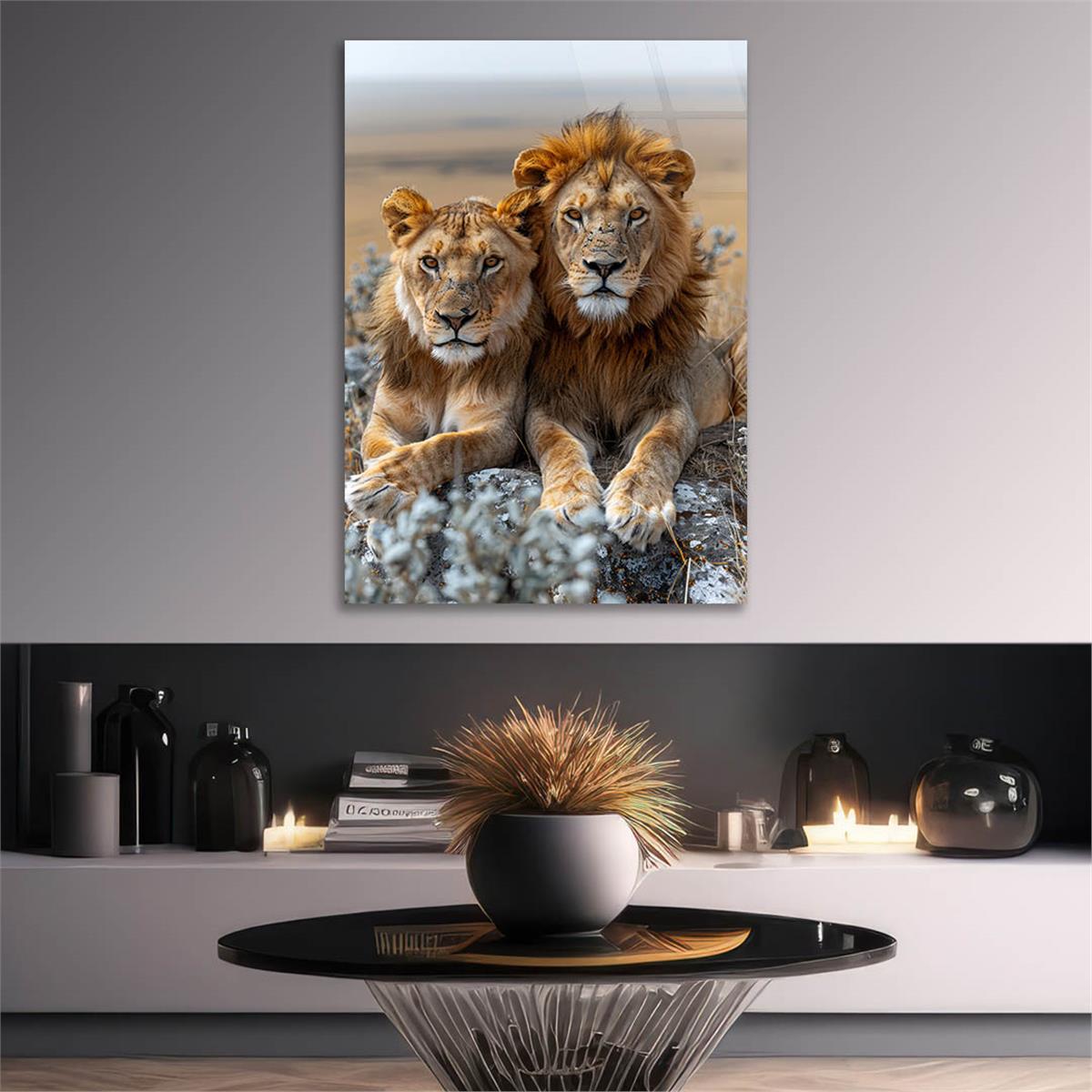 Dikey Doğa Temalı Cam Tablo 299