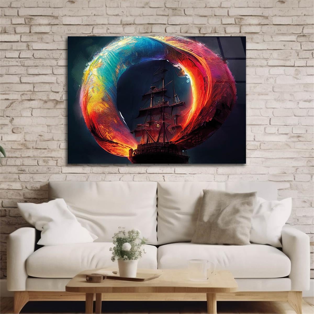 Horizontal Natured-Themed Tempered Glass Wall Art 276