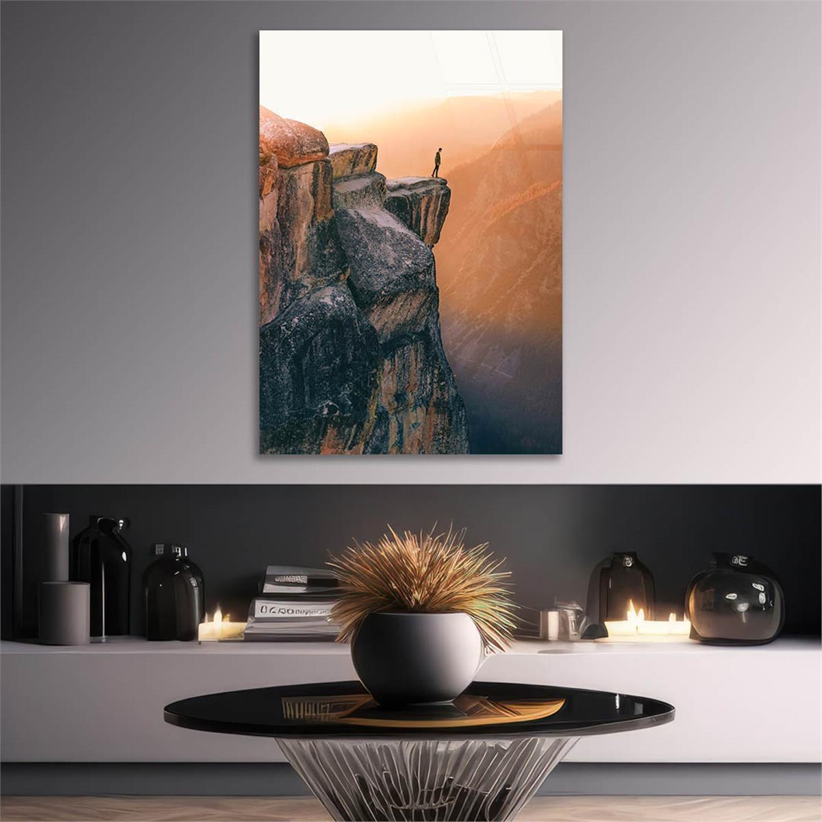 Dikey Doğa Temalı Cam Tablo 260