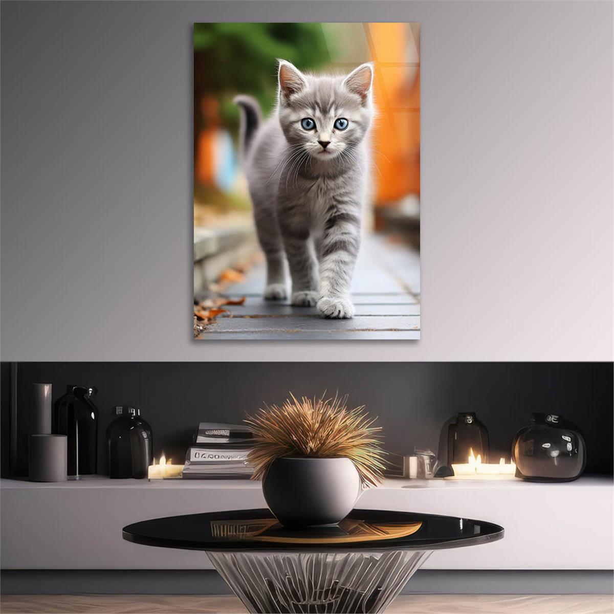 Dikey Doğa Temalı Cam Tablo 414