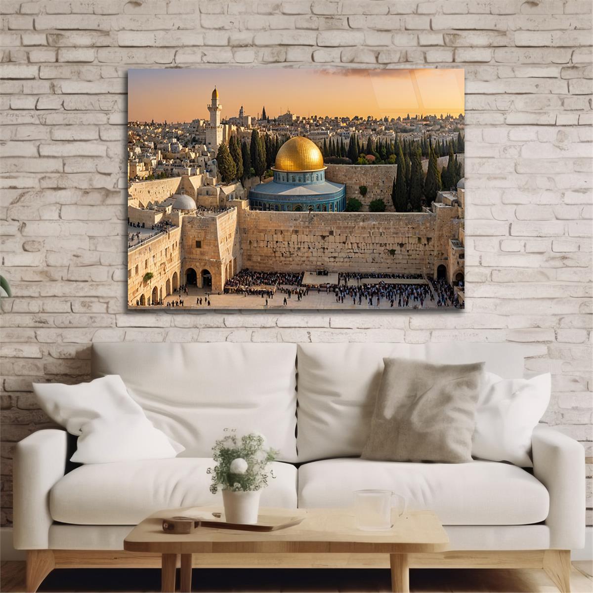 Yatay Dini Temalı Cam Tablo 239