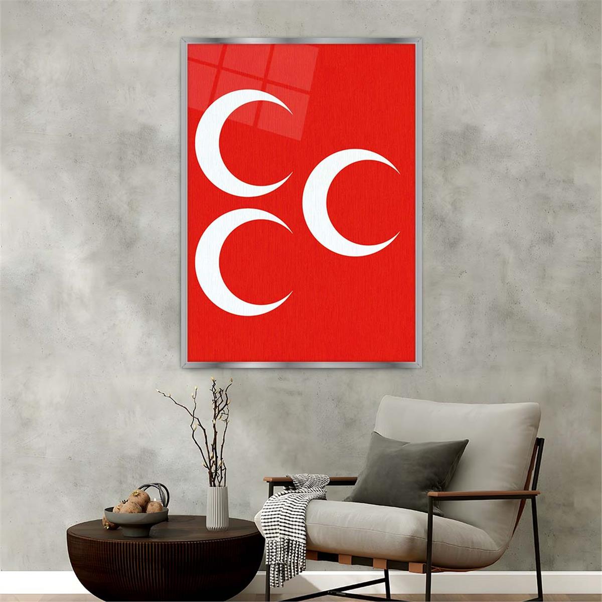 Aluminum-Framed National-Themed Tempered Glass Wall Art 034