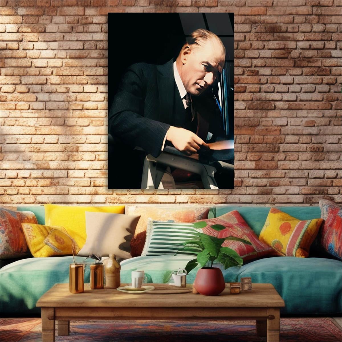 Dikey VatanTemalı Cam Tablo 214