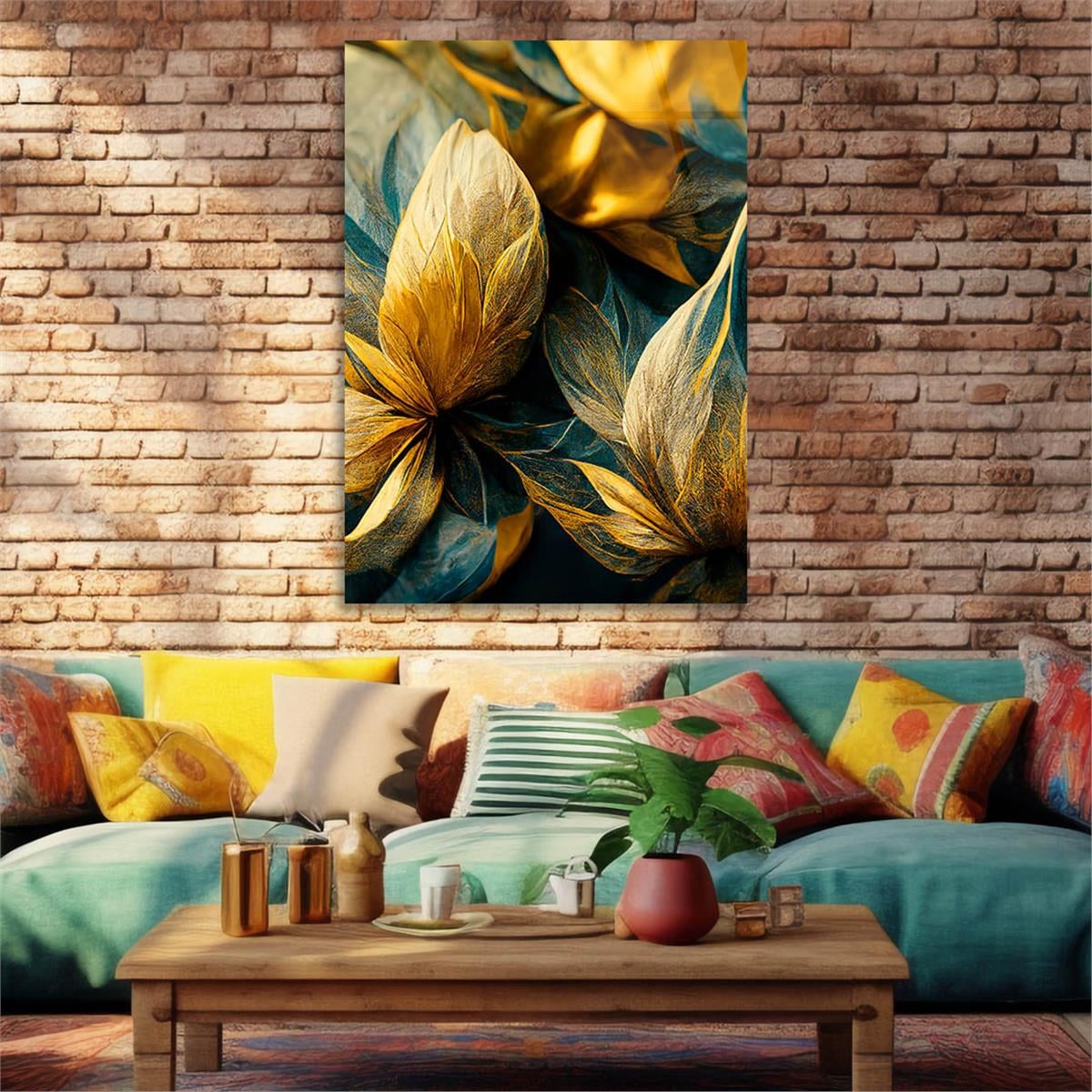 Dikey Sanat Temalı Cam Tablo 463